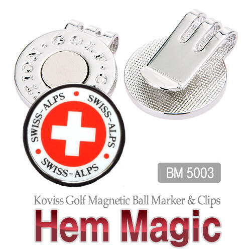 Koviss Golfbal Marker magnetische Clip met Zwitsers design