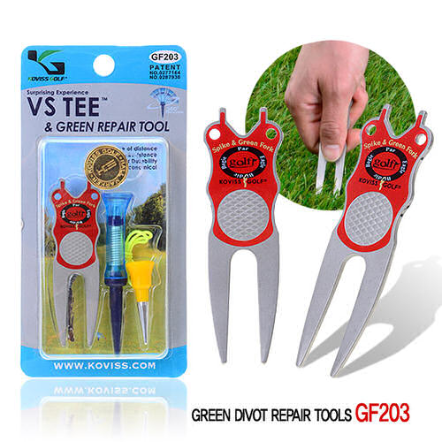 GF203 Green Repair Tool, Golfballmarker & VS TEE L & xS