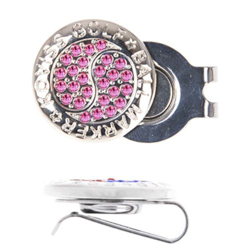 cristal rosa Marcadores de Bolas de Golfe com Cristal, marcador de bola ornamentado com elementos de cristal Swarovski 