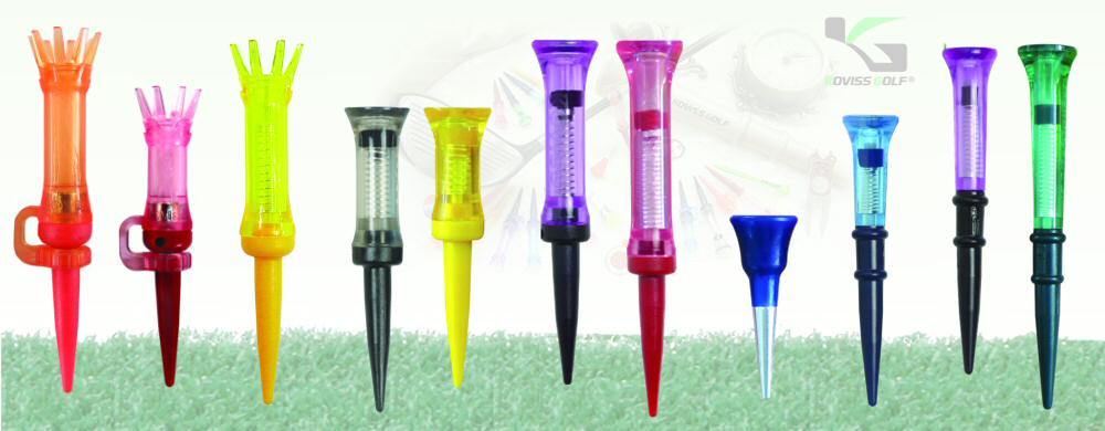Koviss unique VS TEE series, smart tee system utilizes high-end spring to tee up the ball, saving trees Koviss Golf TEE environmentally friendly golf tees, different golf tee heights consistant tee height tee up the ball perfect height