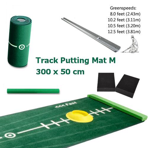 Track Putting Mat Developed ambitious team of putting specialists to replicate all challenges found on real golf course greens. A green with character that allows to be played in a variety of different ways. Suitable for left- and right-handed golfers